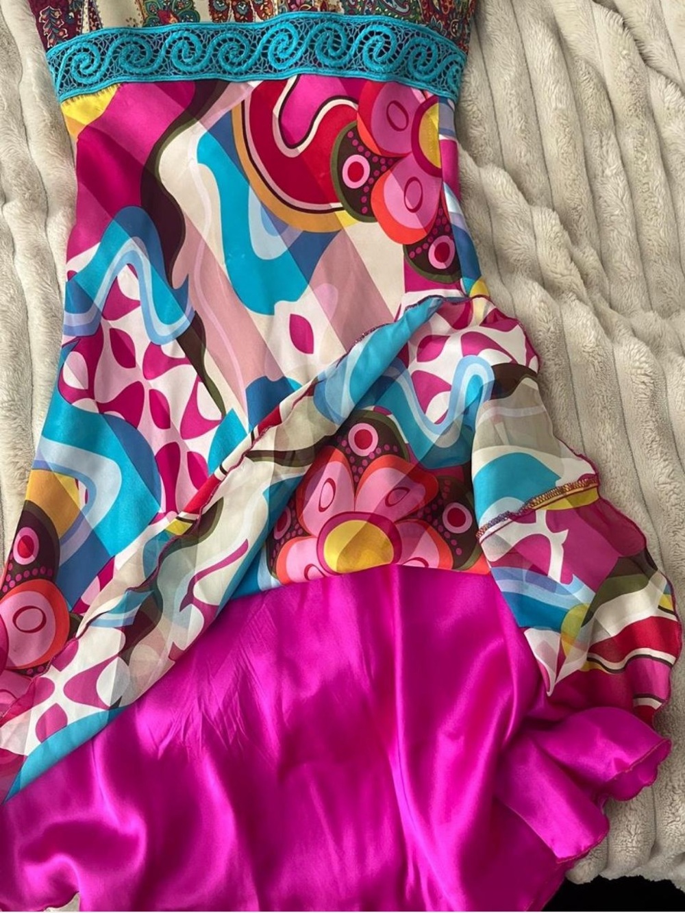 Ginger & Java Silk Y2K Romantic Fairy Mini Dress Size 2 - Picture 3 of 5